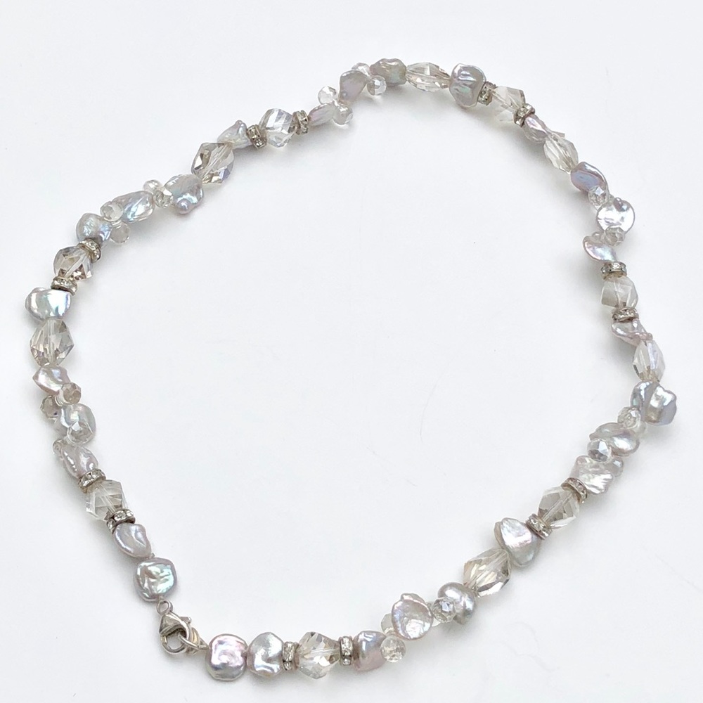 Freshwater Pearl & Crystal Necklace